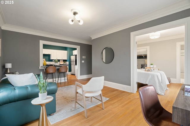 118 NW King Ave Unit 52, Portland, OR 97210 - living area featuring ornamental molding and wood finished floors