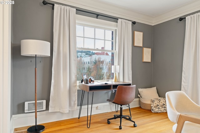 118 NW King Ave Unit 52, Portland, OR 97210 - office area featuring wood finished floors and crown molding