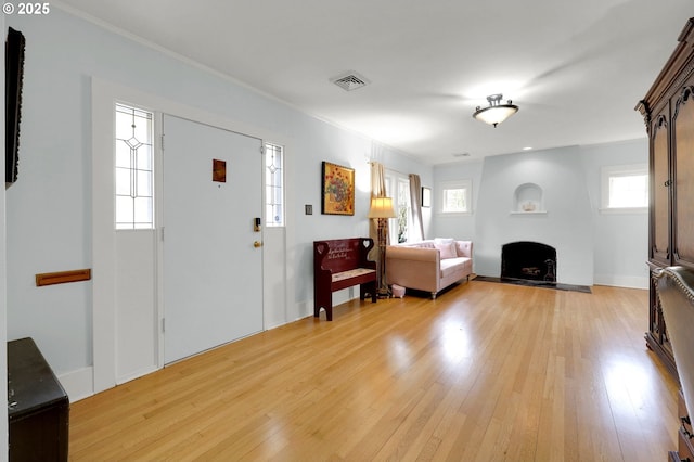 foyer featuring light hardwood / wood-style flooring