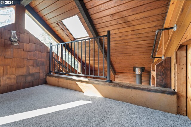 interior space featuring a skylight