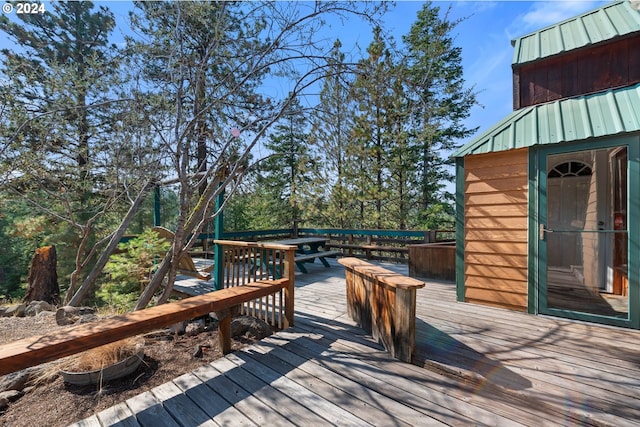 view of wooden deck