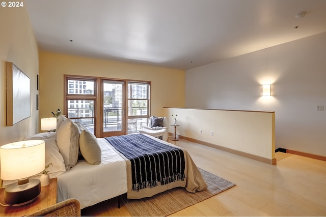 bedroom featuring light hardwood / wood-style flooring