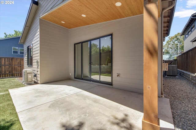 view of patio / terrace with central AC