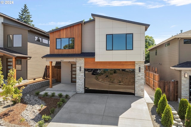 modern home with a garage