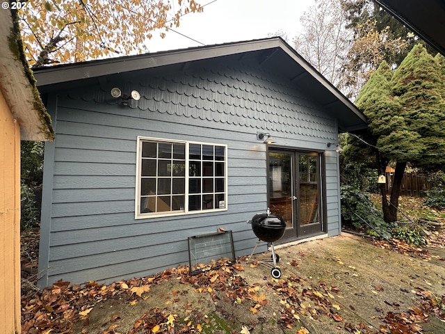 back of house with french doors