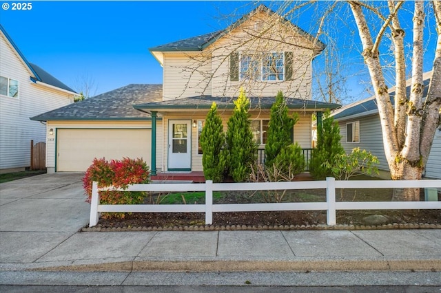 front of property featuring a garage