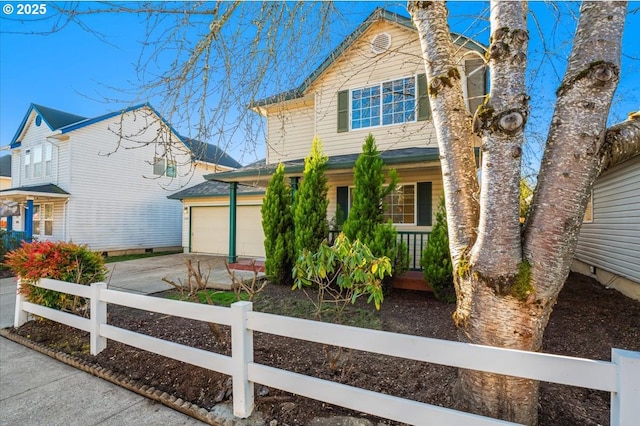 view of front of house with a garage