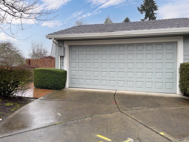 view of garage