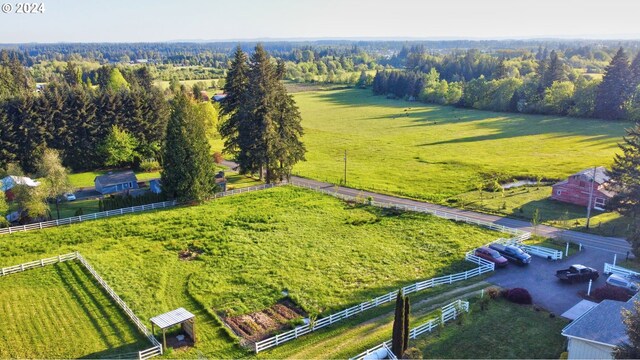 drone / aerial view featuring a rural view