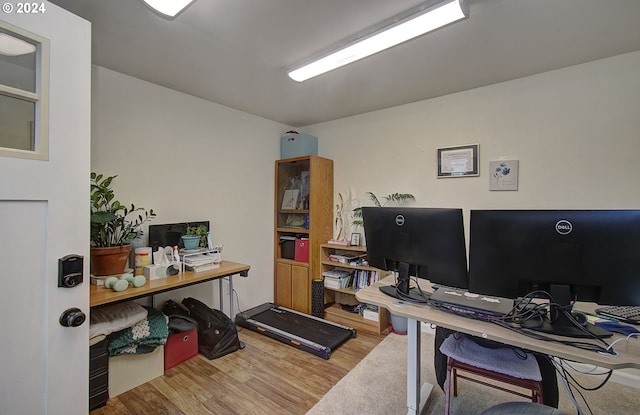 office area featuring wood finished floors