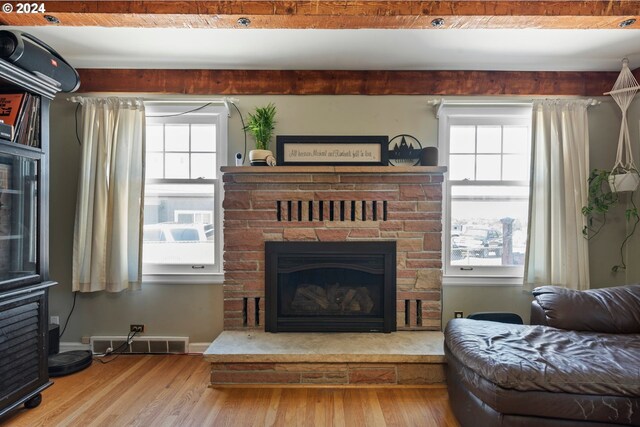 living room featuring hardwood / wood-style flooring and a wealth of natural light