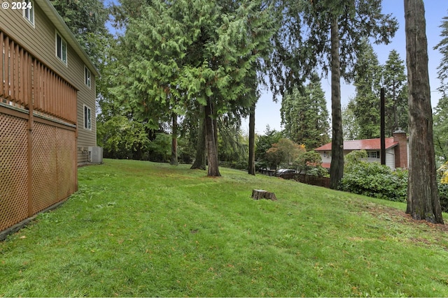 view of yard featuring cooling unit