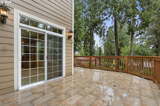 view of patio with a wooden deck