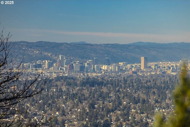 mountain view with a view of city