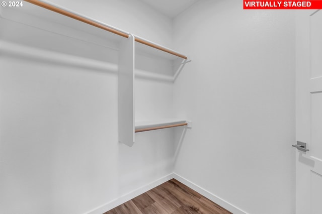 walk in closet featuring hardwood / wood-style flooring