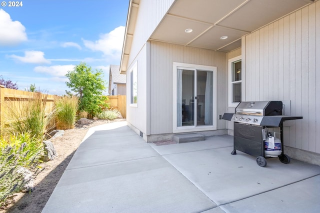 view of patio featuring grilling area