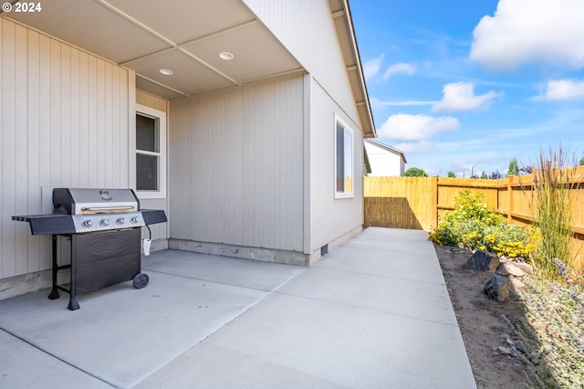 view of patio featuring grilling area