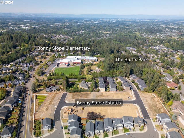 aerial view with a residential view