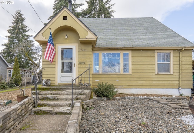 view of front of home with roof with shingles