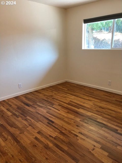 empty room featuring dark hardwood / wood-style floors