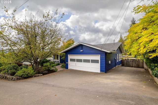 view of garage