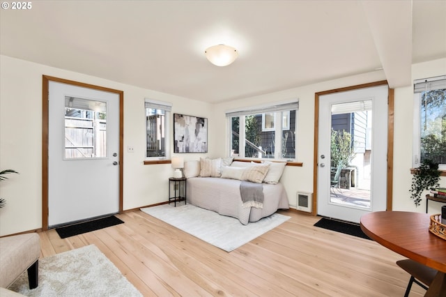 foyer entrance featuring light hardwood / wood-style floors