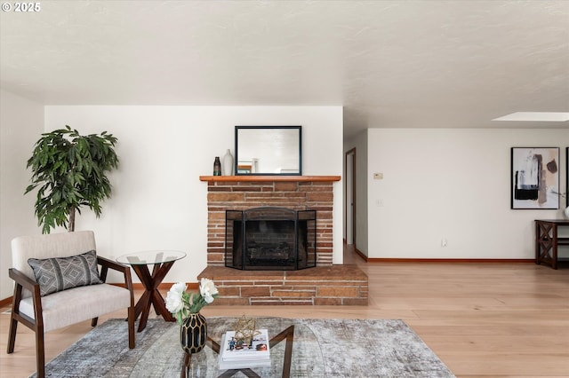 living room featuring light wood-type flooring