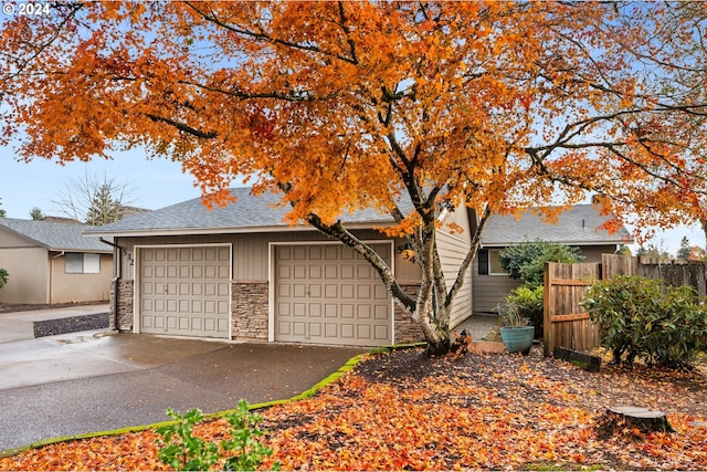 view of front of house with a garage