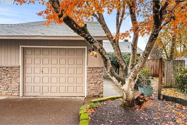 view of garage