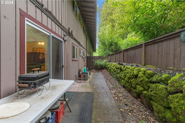 view of terrace featuring area for grilling