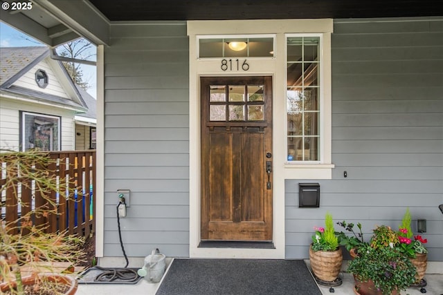 view of doorway to property