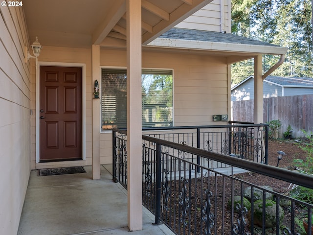 entrance to property with a porch