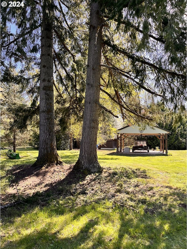 view of yard featuring a gazebo