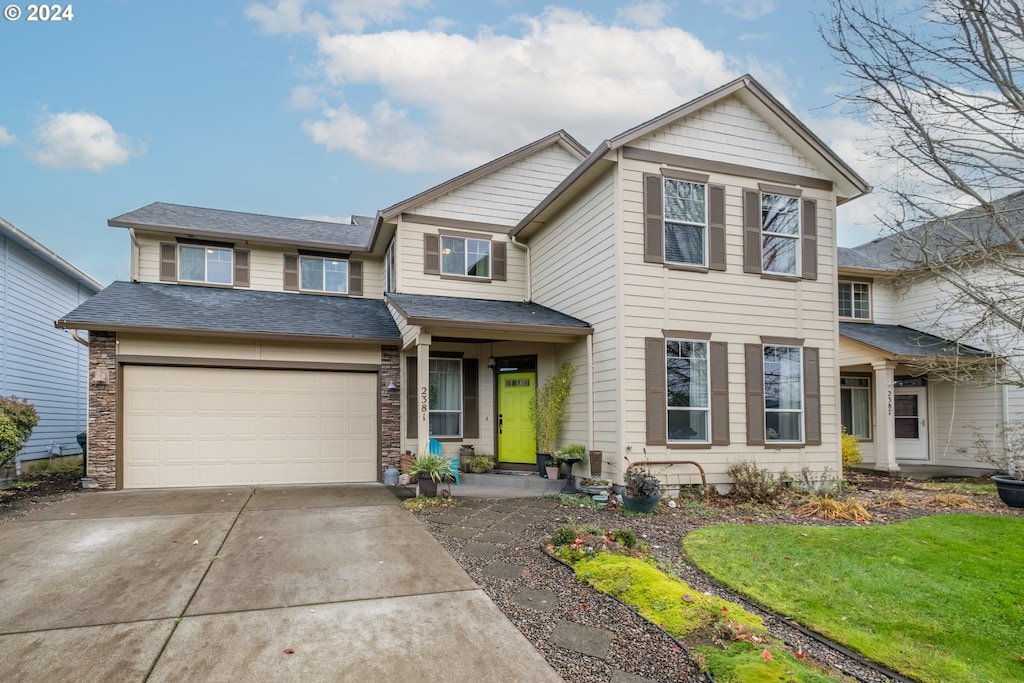 view of front of house featuring a garage