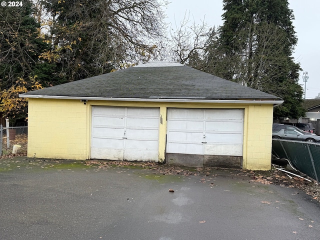 view of garage