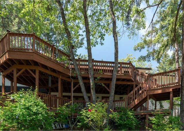 exterior space featuring a wooden deck