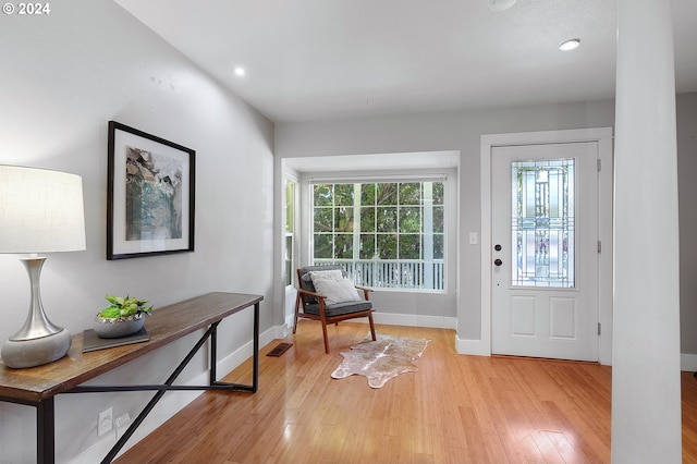 entryway featuring light hardwood / wood-style floors