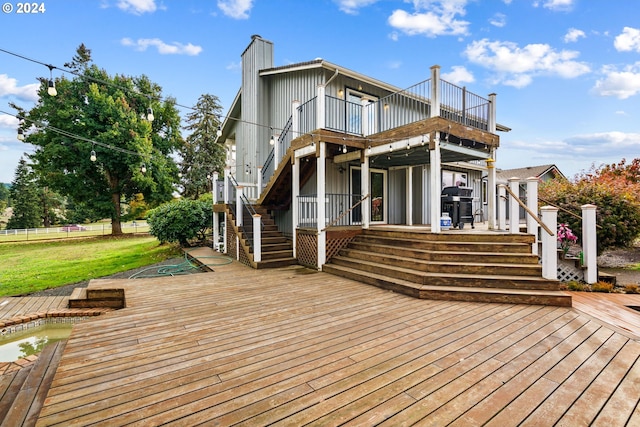 deck with area for grilling