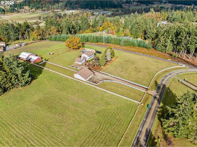 drone / aerial view featuring a rural view