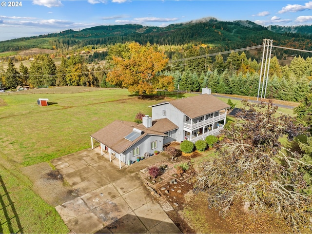 aerial view featuring a mountain view