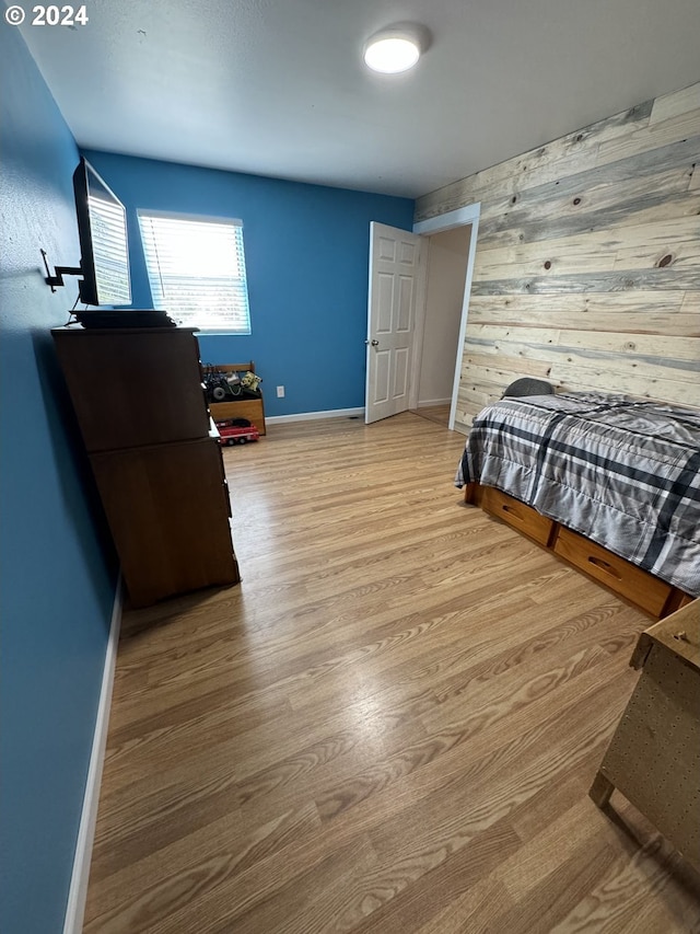 bedroom featuring light hardwood / wood-style floors