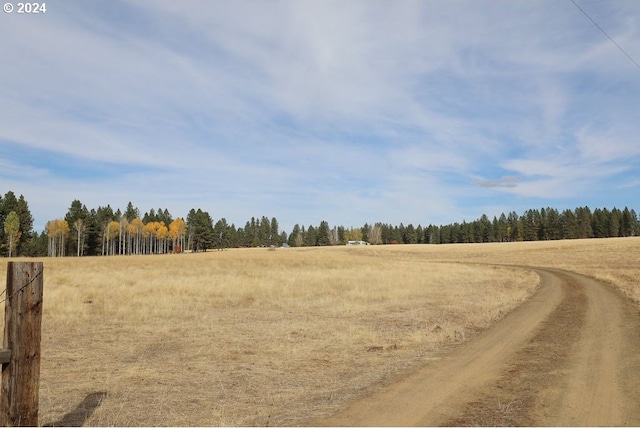 view of road featuring a rural view