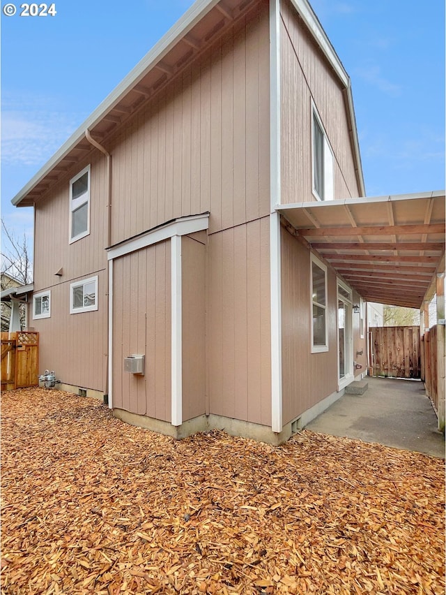 view of home's exterior featuring a patio