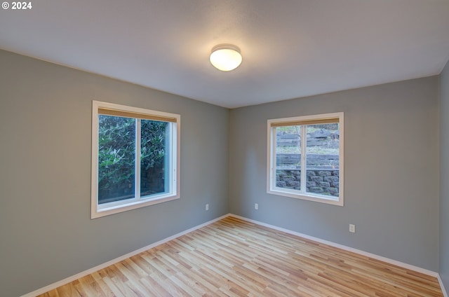 empty room featuring light hardwood / wood-style flooring