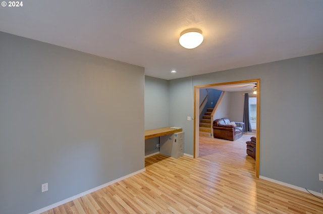 empty room featuring light hardwood / wood-style floors