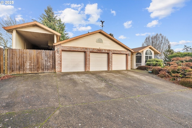 view of front facade with a garage