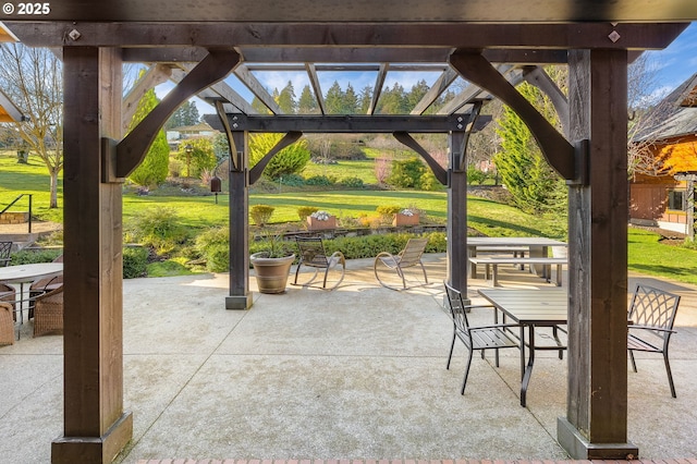 view of patio with a pergola