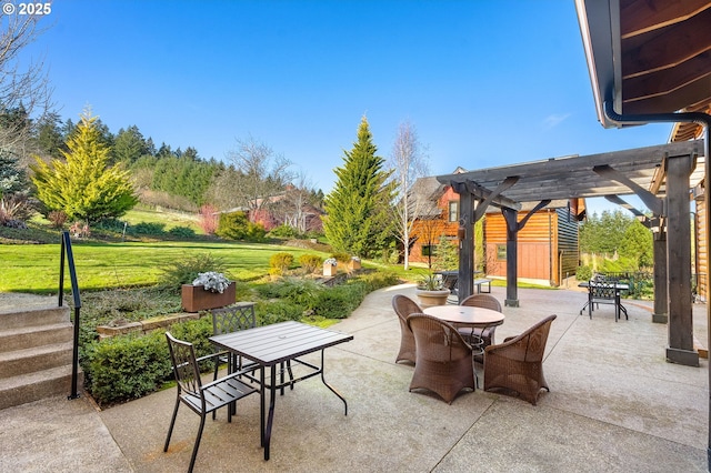 view of patio / terrace with a pergola