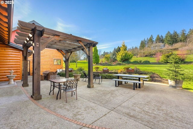 view of patio with a pergola