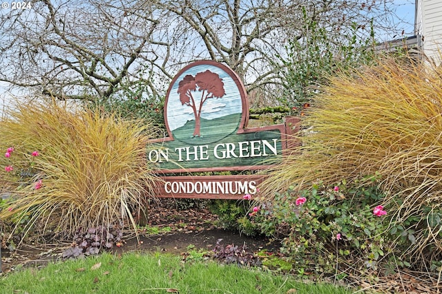 view of community sign